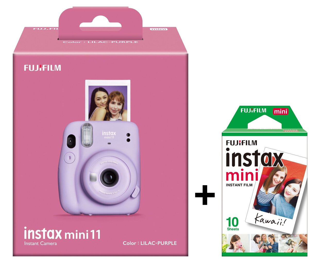 Fujifilm Instax Mini 11 + Instax Mini Glossy (10kpl) , Lilac Purple hinta ja tiedot | Pikakamerat | hobbyhall.fi