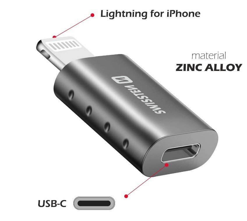 Swissten Adapter Lightning to USB-C hinta ja tiedot | Adapterit | hobbyhall.fi
