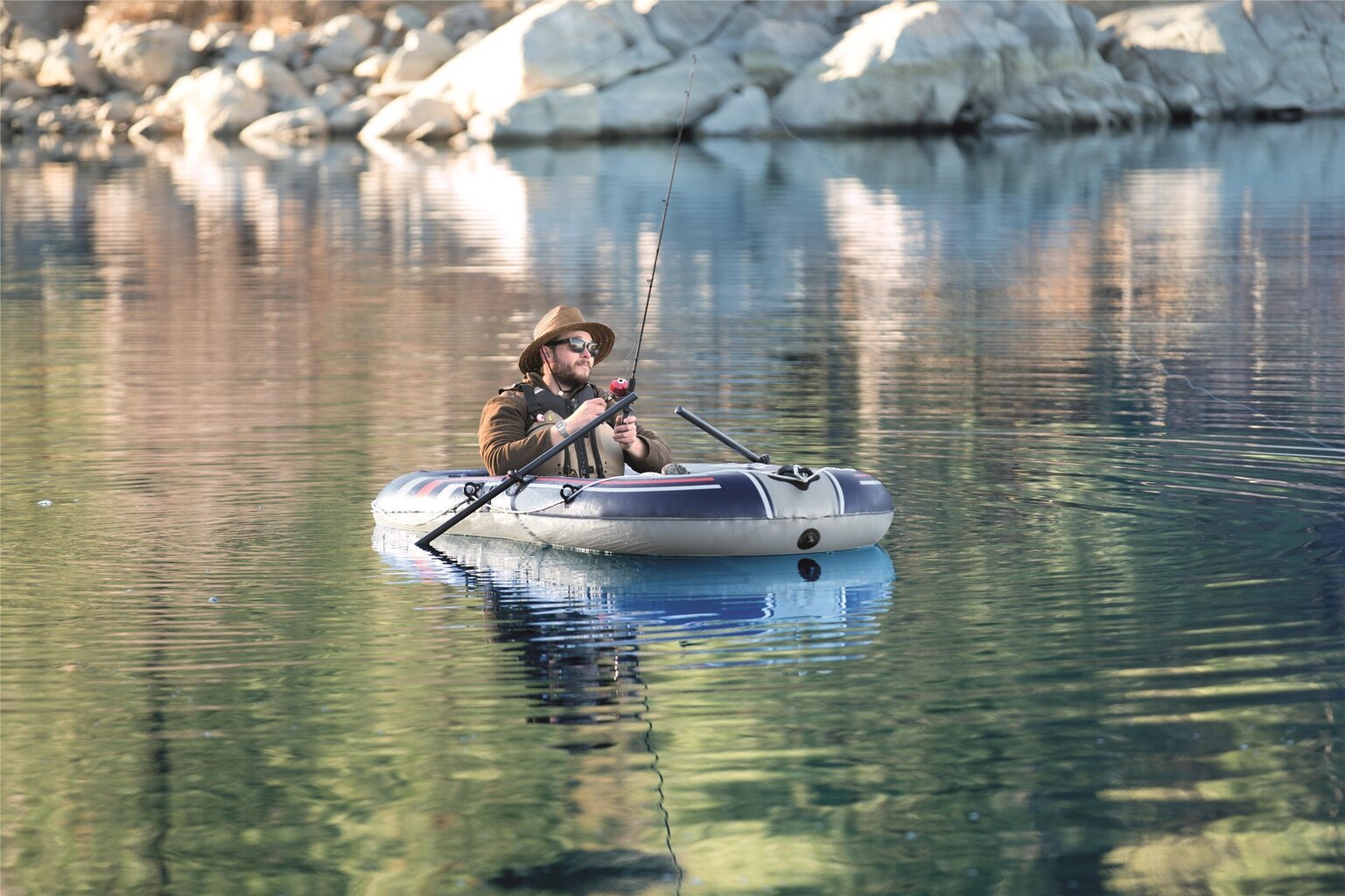 Bestway Hydro-Force Kumivene pumpulla ja airoilla sininen hinta ja tiedot | Veneet ja kajakit | hobbyhall.fi