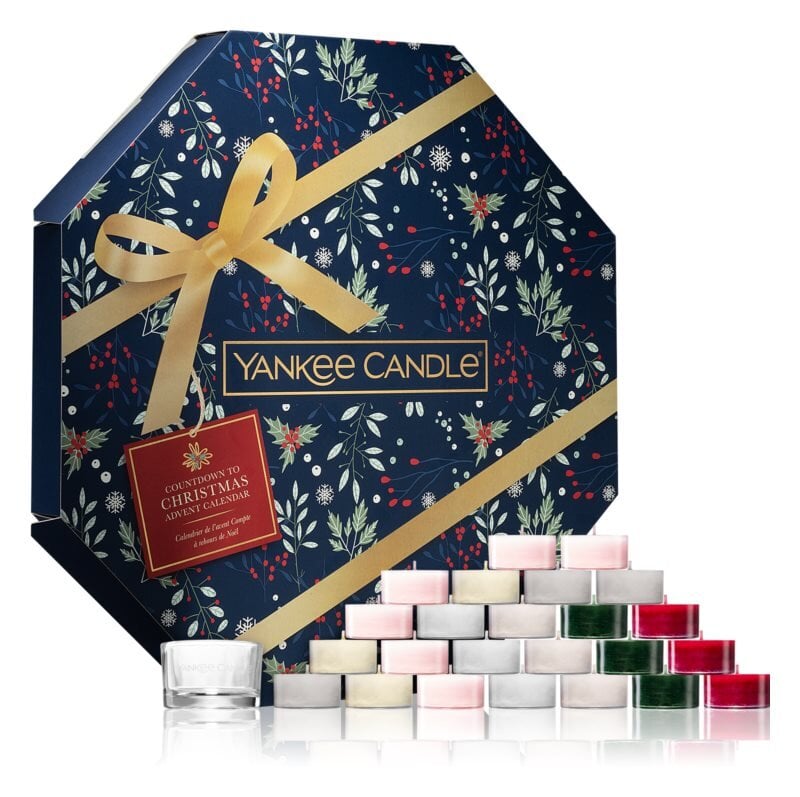 Yankee Candle Christmas joulukalenteri 24 kpl x 9,8 g teekynttilät + pidike hinta ja tiedot | Kynttilät ja kynttilänjalat | hobbyhall.fi