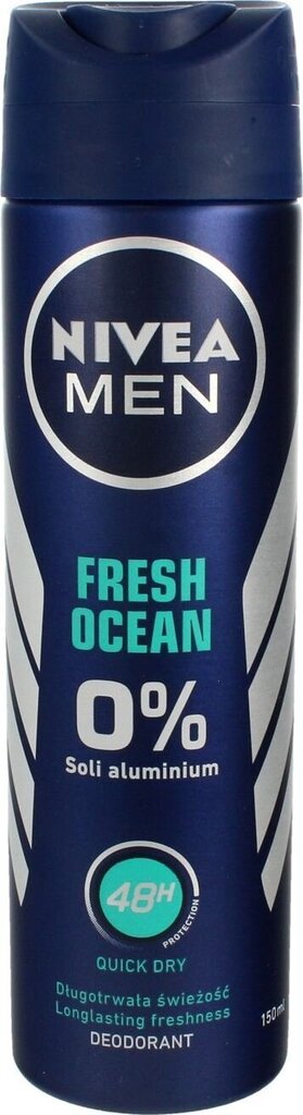 Nivea Fresh Ocean deodoranttisuihke miehille, 150ml hinta ja tiedot | Deodorantit | hobbyhall.fi