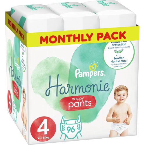 Pampers Harmonie Housuvaipat, koko 4, 96 kpl, 9-15kg. hinta ja tiedot | Vaipat | hobbyhall.fi