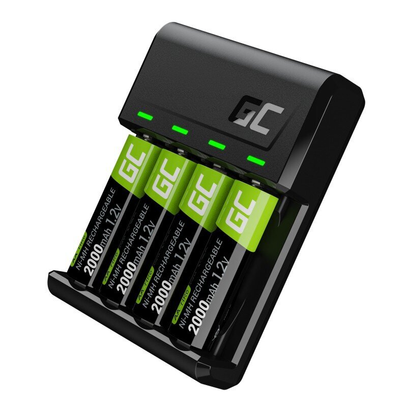 Green Cell VitalCharger Laturi 4x AA 2000mAh hinta ja tiedot | Kameran laturit | hobbyhall.fi