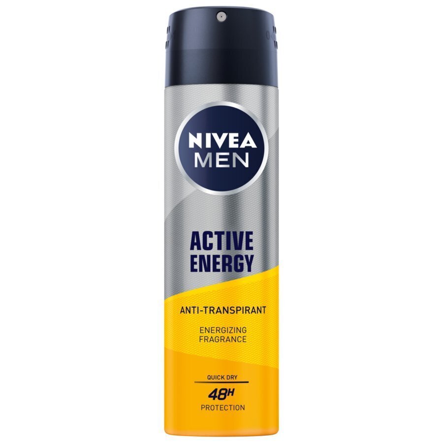 Suihkedeodorantti Nivea Active Energy miehille, 150 ml hinta ja tiedot | Deodorantit | hobbyhall.fi