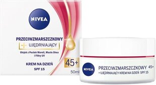 Nivea voidesetti naisille: ryppyjä ehkäisevä päivävoide 45+, 50 ml + vahvistava voide SPF15, 50 ml hinta ja tiedot | Kasvovoiteet | hobbyhall.fi