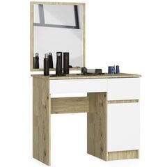 Meikkipöytä peilillä 50x60 cm, Artisan-tammi/valkoinen hinta ja tiedot | Peilipöydät | hobbyhall.fi