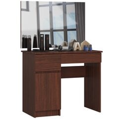 Meikkipöytä peilillä 90x60 cm, tummanruskea hinta ja tiedot | Peilipöydät | hobbyhall.fi
