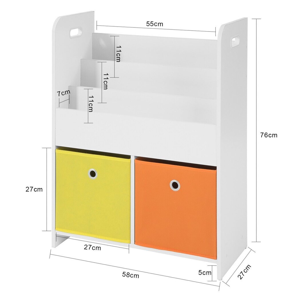 Lasten kirjahylly, KMB27-W hinta ja tiedot | Lastenhuoneen hyllyt | hobbyhall.fi