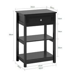 Pöytä laatikoilla, musta, FBT46-SCH hinta ja tiedot | Yöpöydät | hobbyhall.fi