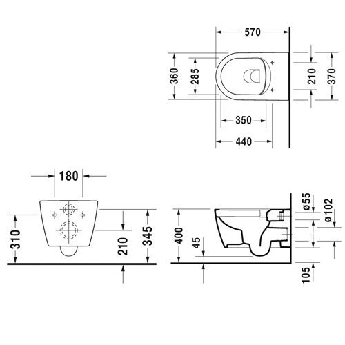 Seinälle asennettava WC-kulho Duravit ME by Starck Rimless hitaasti sulkeutuvalla kannella hinta ja tiedot | WC-istuimet | hobbyhall.fi