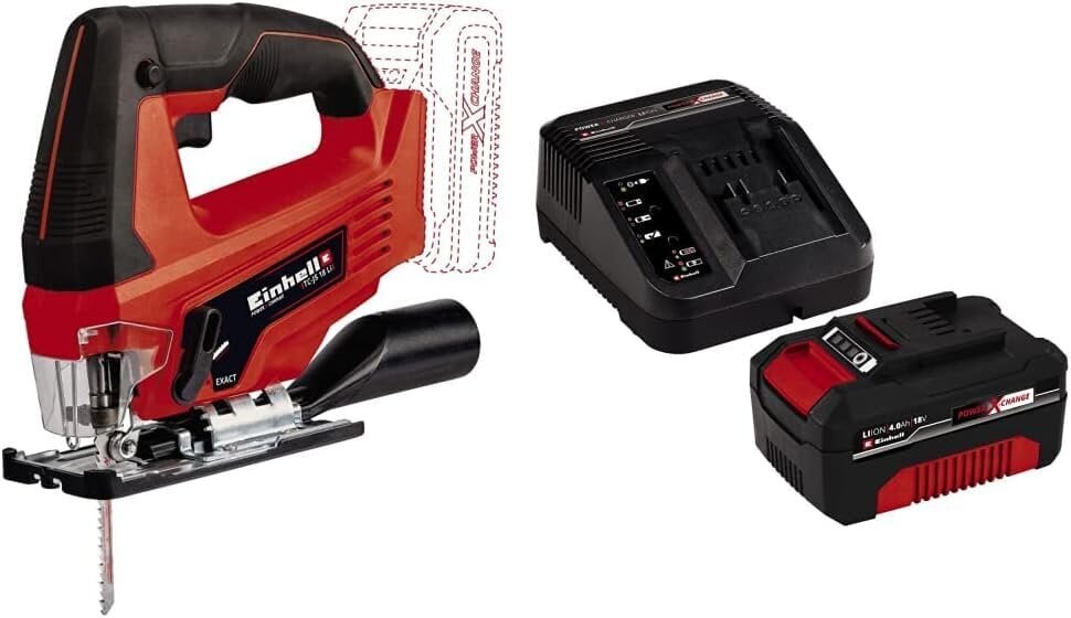 EINHELL TC-JS 18 LI-SOLO (4321209) tehopistosaha 18V KWB musta, punainen hinta ja tiedot | Sahat ja sirkkelit | hobbyhall.fi