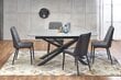 Halmar Capello -keittiönpöytä, 95 x 77 x 180/249 cm, harmaa / musta hinta ja tiedot | Ruokapöydät | hobbyhall.fi