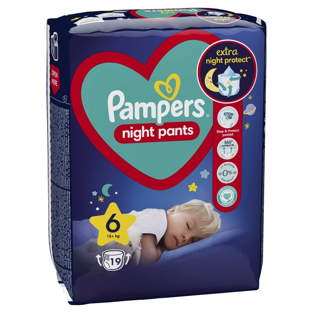 Pampers Yövaipat, koko 6, 76 kpl, 15+ kg hinta ja tiedot | Vaipat | hobbyhall.fi