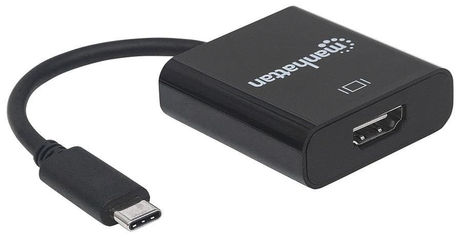 Sovitin Manhattan AV USB-C 3.1 - HDMI M/F 1080P/4K, musta hinta ja tiedot | Puhelinkaapelit | hobbyhall.fi