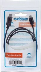 Kaapeli Manhattan USB-C 2.0 / Micro-USB 1m 60W 3A M/M, musta hinta ja tiedot | Puhelinkaapelit | hobbyhall.fi