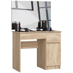 Meikkipöytä peilillä 90x60 cm, Sonoma-tammi hinta ja tiedot | Peilipöydät | hobbyhall.fi