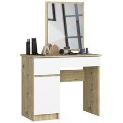 Pukeutumispöytä peilillä 50x60 cm, Artisan tammi / valkoinen hinta ja tiedot | Peilipöydät | hobbyhall.fi