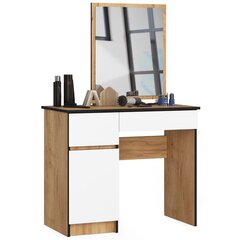 Pukeutumispöytä peilillä 50x60 cm, Craft tammi/valkoinen hinta ja tiedot | Peilipöydät | hobbyhall.fi