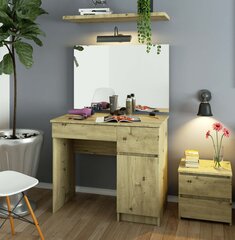 Pukeutumispöytä peilillä 50x60 cm, Artisan tammen värinen hinta ja tiedot | Peilipöydät | hobbyhall.fi