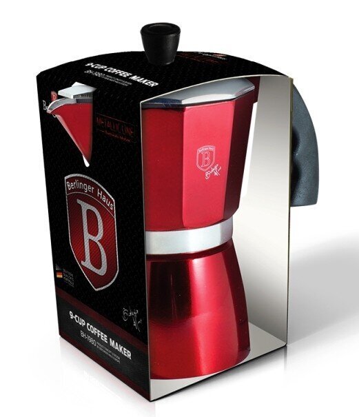 BerlingerHaus Metalic Line Espresso kahvinkeitin Burgundy Edition, 9 kuppia hinta ja tiedot | Kahvipannut ja teekannut | hobbyhall.fi