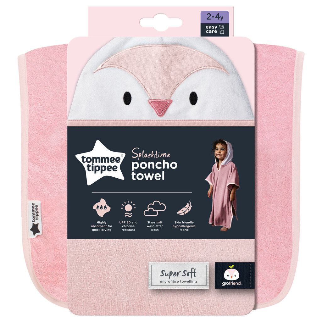 Pyyhe-poncho Tommee Tippee, CGA1001, pinkki hinta ja tiedot | Kylpyvälineet | hobbyhall.fi