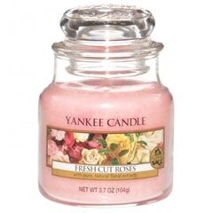 Yankee Candle Fresh Cut Roses tuoksukynttilä, 104 g hinta ja tiedot | Kynttilät ja kynttilänjalat | hobbyhall.fi