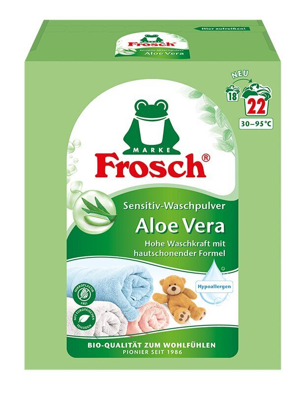 Frosch Aloe Vera Sensitiv -pyykinpesujauhe herkälle iholle, 1,45 kg hinta ja tiedot | Pyykinpesuaineet | hobbyhall.fi