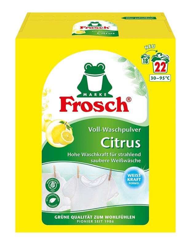 Frosch Citrus -pyykinpesuaine valkopyykille, 1,45 kg hinta ja tiedot | Pyykinpesuaineet | hobbyhall.fi