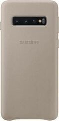Samsung Galaxy S10 Plus -puhelimelle nahkainen suojakotelo, harmaa hinta ja tiedot | Puhelimen kuoret ja kotelot | hobbyhall.fi