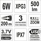 Taskulamppu XP-G3 CREE 6W Li-Ion 3.7V 2200 mAh, Yato (YT-08568) hinta ja tiedot | Taskulamput ja valonheittimet | hobbyhall.fi