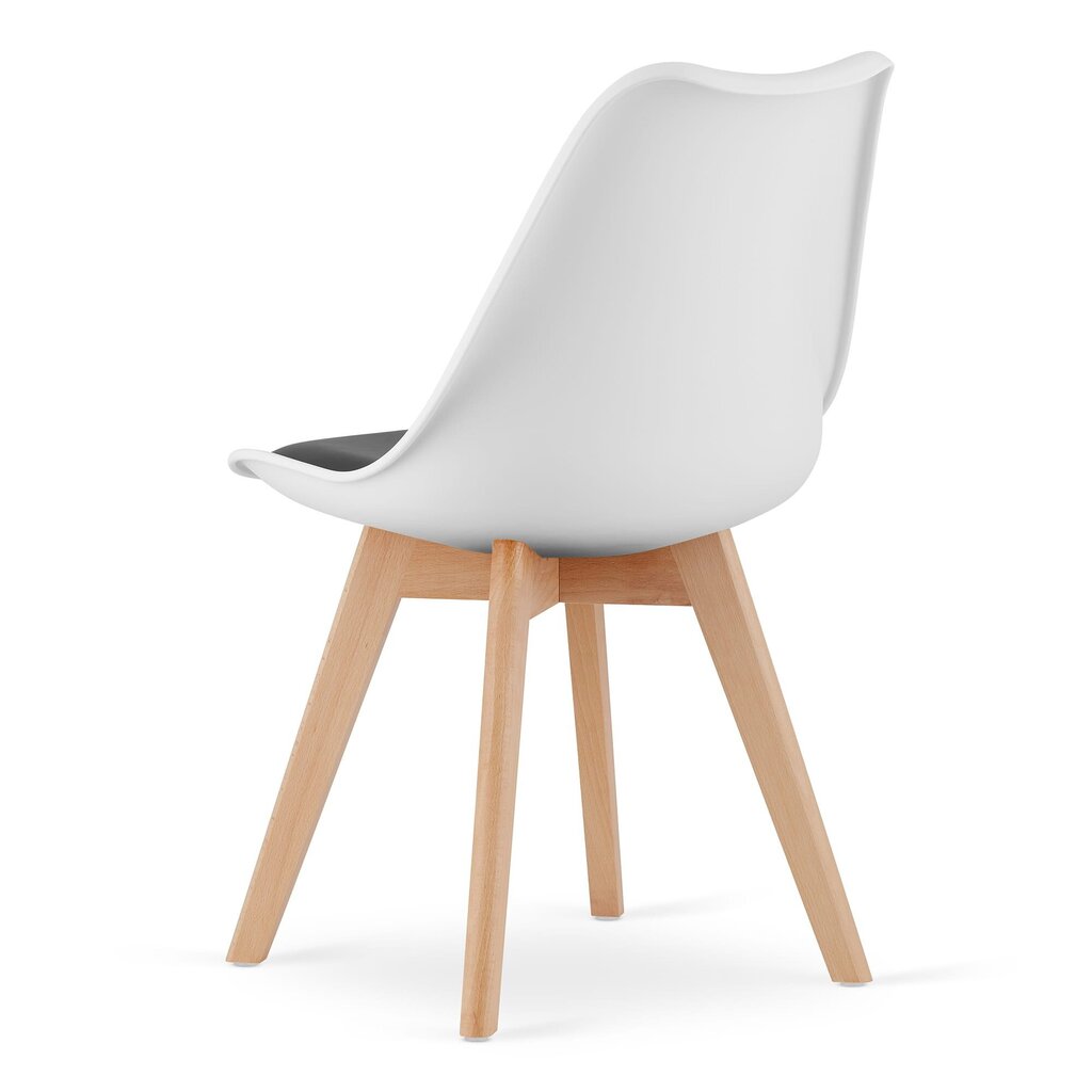 MARK tuoli valkoinen ja musta / puiset jalat, x4 hinta ja tiedot | Ruokapöydän tuolit | hobbyhall.fi