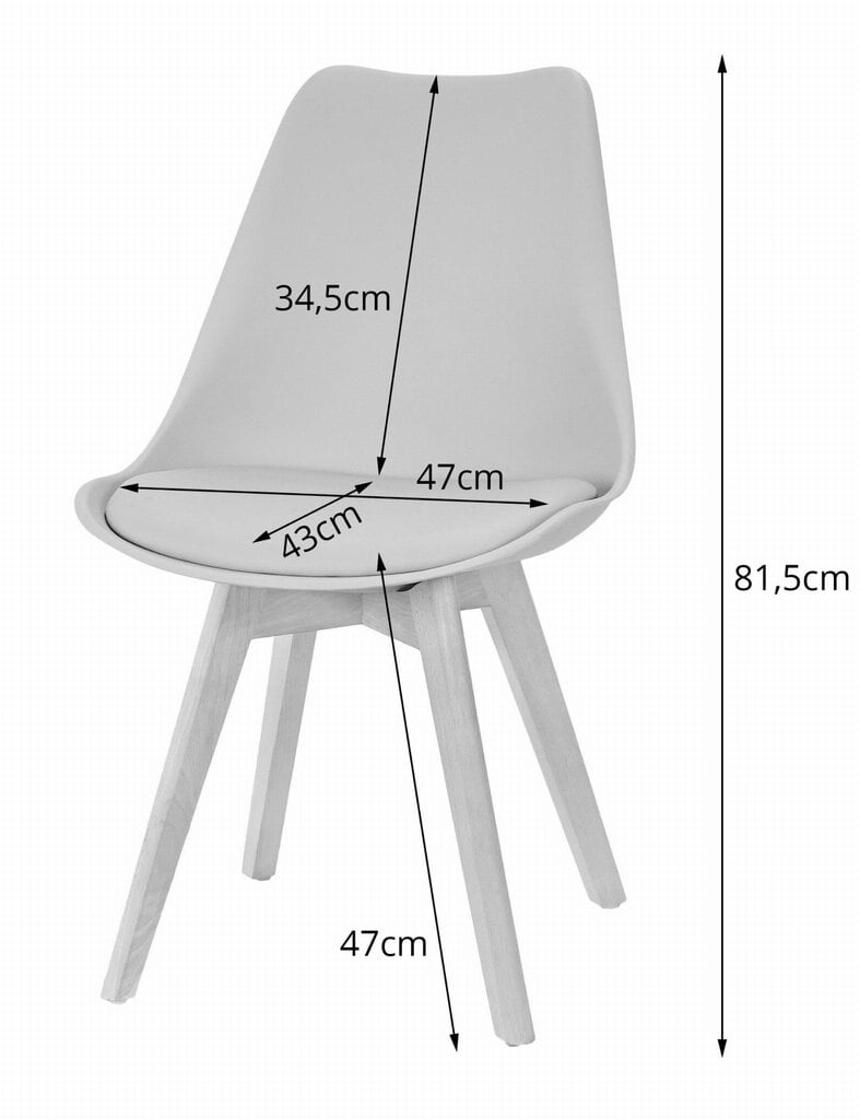 MARK tuoli valkoinen ja musta / puiset jalat, x4 hinta ja tiedot | Ruokapöydän tuolit | hobbyhall.fi