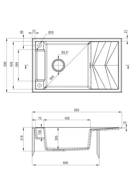 Deante graniittinen tiskiallas magneeteilla Deante Magnetic ZRM N113, Nero hinta ja tiedot | Keittiöaltaat | hobbyhall.fi