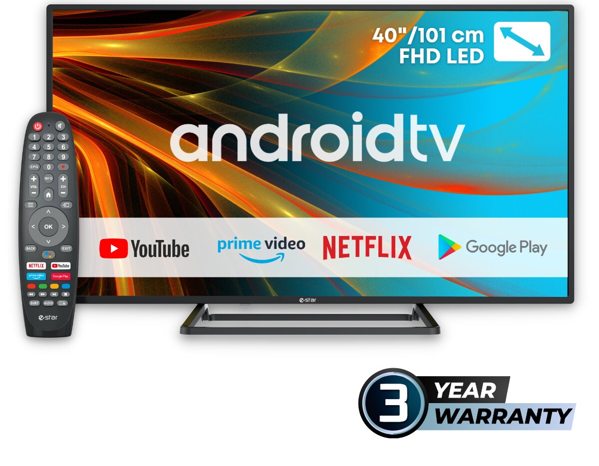 eSTAR 40" 2K FHD Android TV LEDTV40A2T2 hinta ja tiedot | Televisiot | hobbyhall.fi