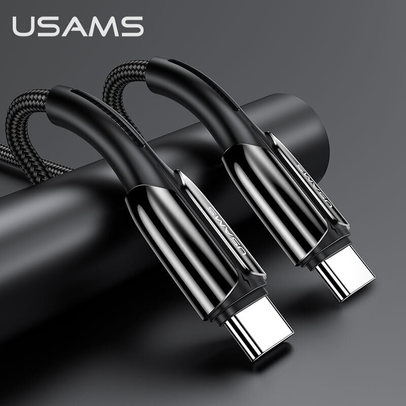 Usams U42 USB-C PD pikalatauskaapeli sinkkikotelolla 100W, musta hinta ja tiedot | Puhelinkaapelit | hobbyhall.fi