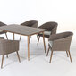 Norway-tuoli, 61 x 62 x H76 cm, alumiinirunko, tekorottinki, beige hinta ja tiedot | Puutarhatuolit | hobbyhall.fi