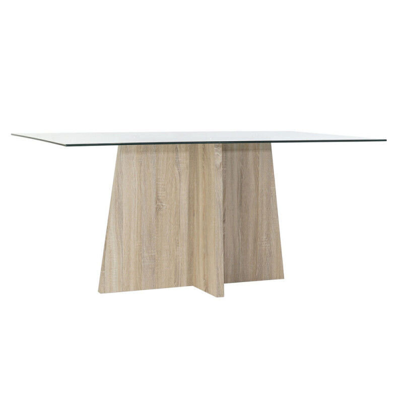 Ruokapöytä DKD Home Decor, 160 x 90 x 75 cm, läpinäkyvä / ruskea hinta ja tiedot | Ruokapöydät | hobbyhall.fi