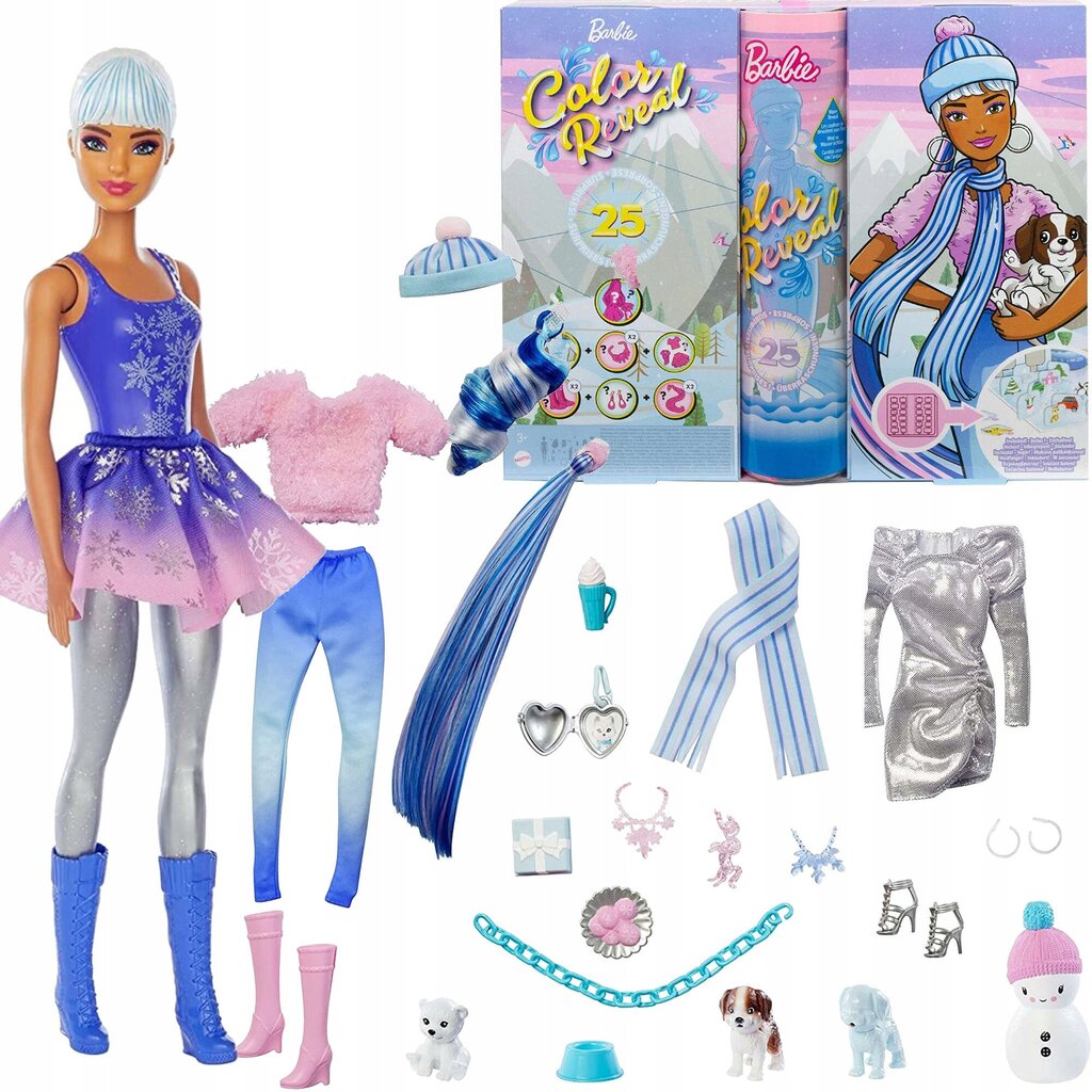 Joulukalenteri Barbie color reveal hinta ja tiedot | Tyttöjen lelut | hobbyhall.fi
