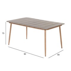 NORWAY pöytä 147x90x73cm, beige, alumiini hinta ja tiedot | Ruokapöydät | hobbyhall.fi