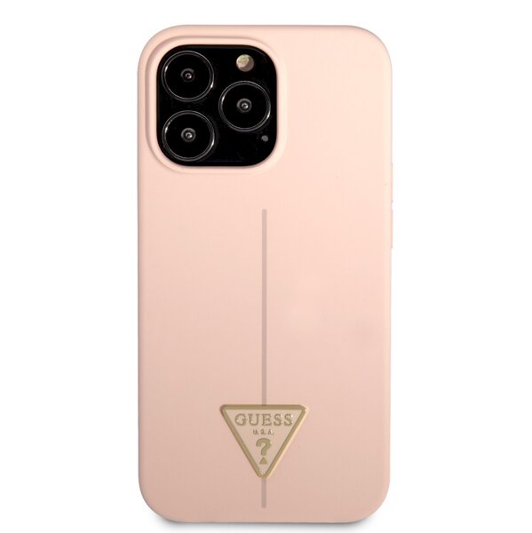 arvaus silikoni linja kolmio tapauksessa iPhone 13 Pro Max vaaleanpunainen