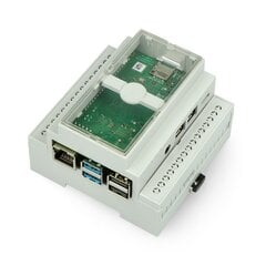 Kotelo Raspberry Pi 4B:lle DIN-kiskolla - Multicomp Pro - Harmaa hinta ja tiedot | Mikrokontrollerit | hobbyhall.fi