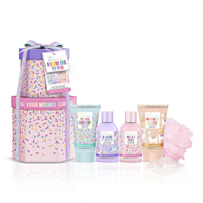 Baylis & Harding Sugar Decoration -lahjapakkaus: suihkuvoide, 100 ml + suihkugeeli, 100 ml + vartaloemulsio, 50 ml + käsivoide, 50 ml + kylpyhelmet, 25 g + pesusieni hinta ja tiedot | Suihkusaippuat ja suihkugeelit | hobbyhall.fi