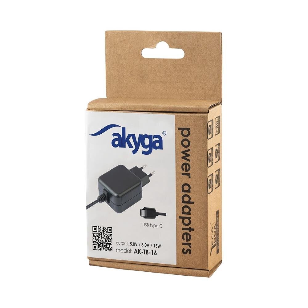 Yleissovitin Akyga AK-TB-16 5.0V / 3.0A 15W USB Type C 1.0 m hinta ja tiedot | Adapterit | hobbyhall.fi