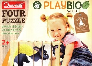 Quercetti Playbio -palikkapalapeli, puinen, Eläimet hinta ja tiedot | Tyttöjen lelut | hobbyhall.fi