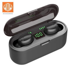 WoW F9 Sport & Leisure Super-Fit TWS Bluetooth 5.1 -kuulokkeet HD-mikrofonilla, LED-lataus, USB Powerbank, musta hinta ja tiedot | Platinet Tietokoneen lisälaitteet | hobbyhall.fi