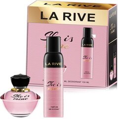 Set La Rive She is Mine: EDP naisille 90 ml + deodorantti 150 ml hinta ja tiedot | Naisten hajuvedet | hobbyhall.fi