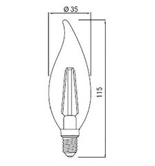 LED-lampun hehkulanka C35L 4000K hinta ja tiedot | Lamput | hobbyhall.fi