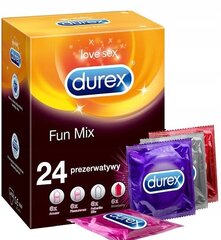 Durex Fun Mix -kondomit, 24 kpl / pakkaus hinta ja tiedot | Kondomit | hobbyhall.fi