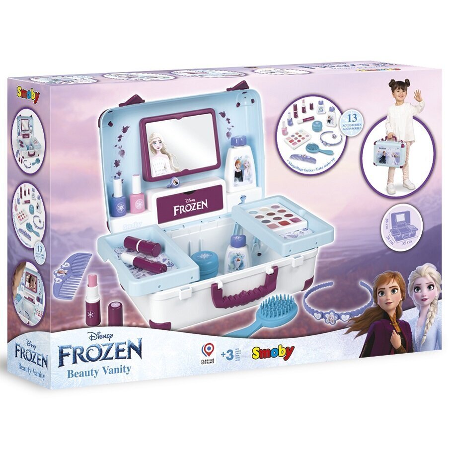 Smoby Frozen Disney -kauneussalonkisarja kauneuslaukku, 13 osaa hinta ja tiedot | Tyttöjen lelut | hobbyhall.fi