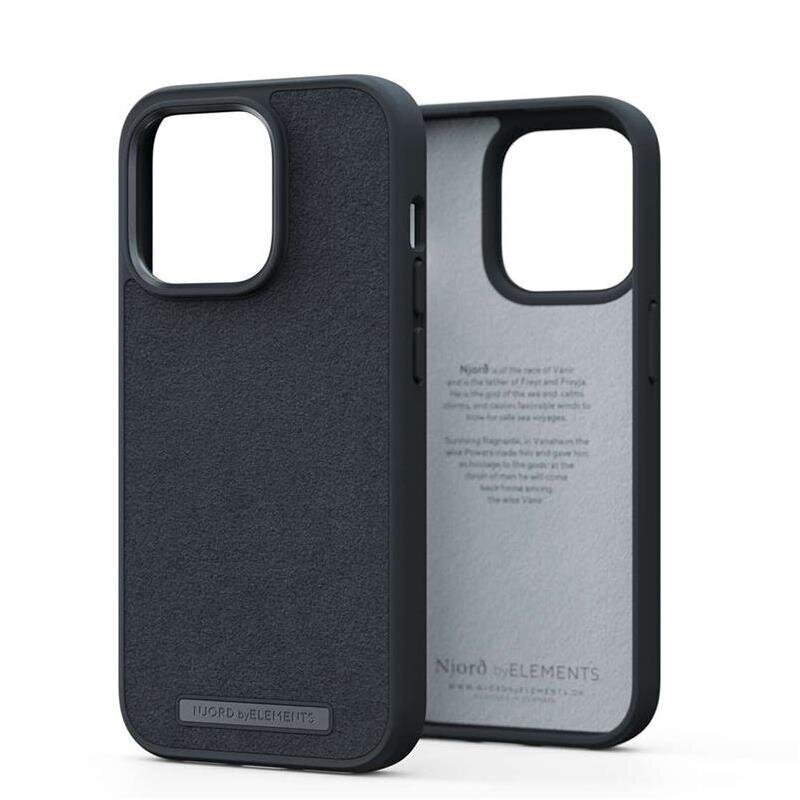 iPhone 14 Pro -puhelinkuoret Njord by Elements Suede Comfort+, musta hinta ja tiedot | Puhelimen kuoret ja kotelot | hobbyhall.fi